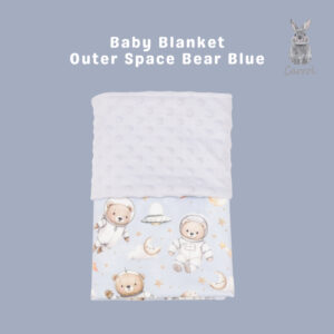 Carrol Baby Blanket Baby Outer Space Bear Blue - Selimut Bayi - Selimut Minky