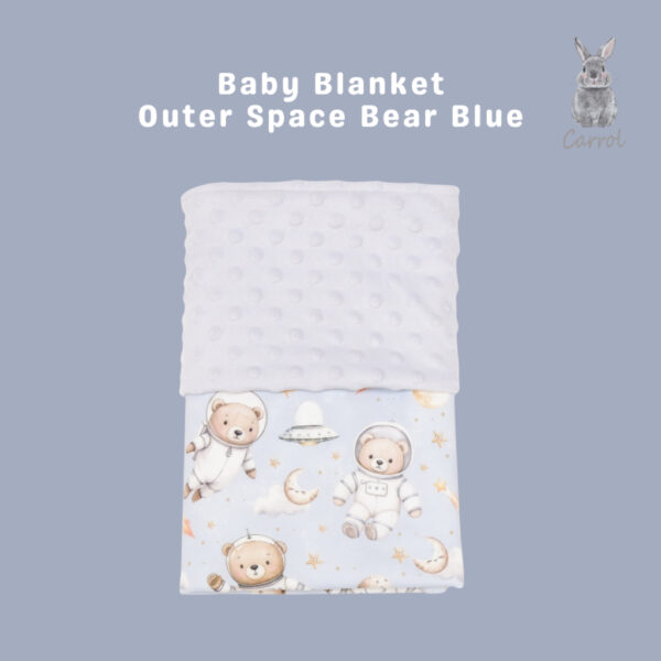 Carrol Baby Blanket Baby Outer Space Bear Blue - Selimut Bayi - Selimut Minky