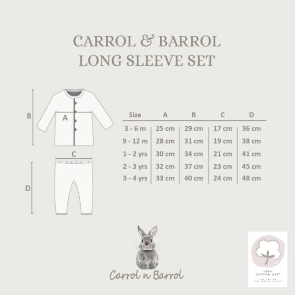 Carrol n Barrol Long Sleeve Bear n Friends Collections - Piyama Bayi Tangan Panjang - Piyama Katun Anak Lucu - Gambar 6