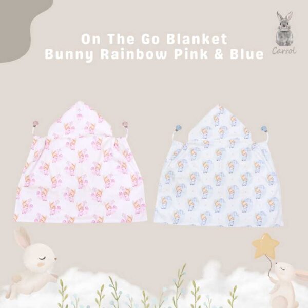 Carrol Baby On The Go Blanket Bunny Rainbow - Selimut On The Go Bayi - Gambar 2