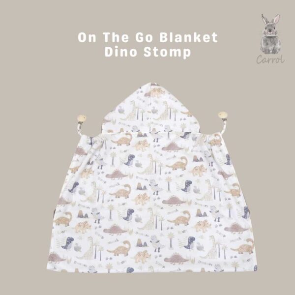 Carrol Baby On The Go Blanket Dinosaur Stomp Brown - Selimut On The Go Bayi - Gambar 2