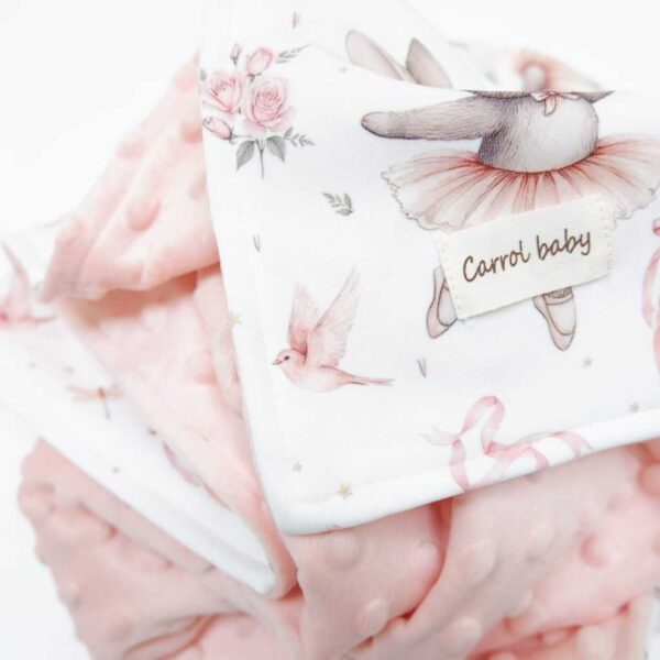 Carrol Baby Blanket Baby Butterfly Ballerina Bunnies - Selimut Bayi - Selimut Minky - Gambar 3