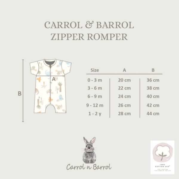 Carrol n Barrol Romper Zipper Bear n Friends Collections - Romper Bayi Katun Lucu - Romper Motif Lucu - Gambar 5