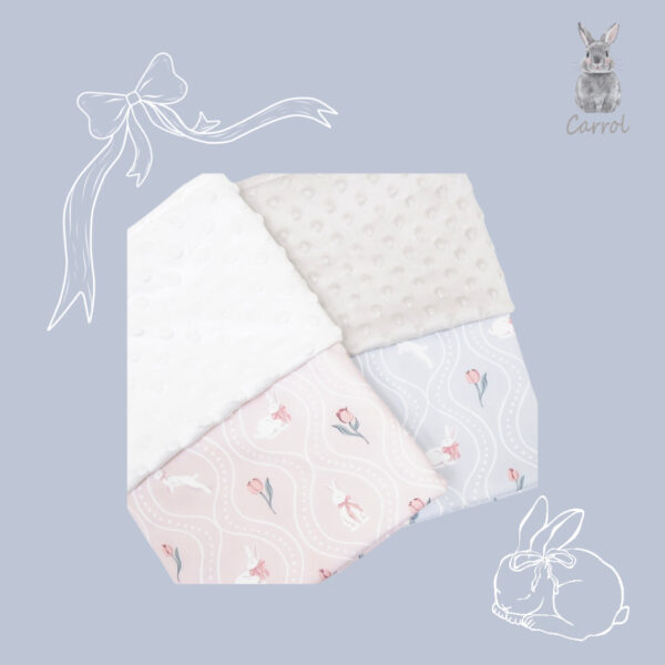 Carrol Baby Blanket Baby Rose Bunny - Selimut Bayi - Selimut Minky - Gambar 2
