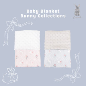Carrol Baby Blanket Baby Rose Bunny - Selimut Bayi - Selimut Minky