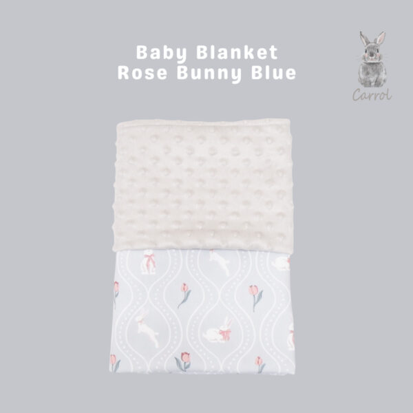 Carrol Baby Blanket Baby Rose Bunny - Selimut Bayi - Selimut Minky - Gambar 4