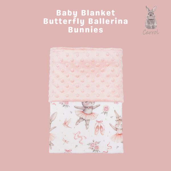 Carrol Baby Blanket Baby Butterfly Ballerina Bunnies - Selimut Bayi - Selimut Minky