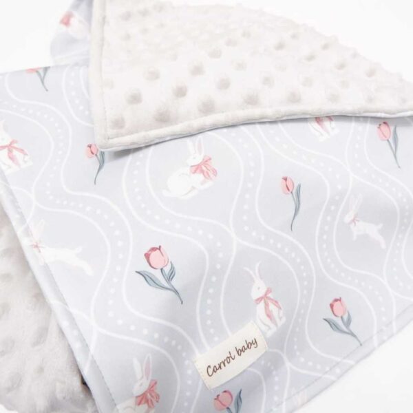 Carrol Baby Blanket Baby Rose Bunny - Selimut Bayi - Selimut Minky - Gambar 7