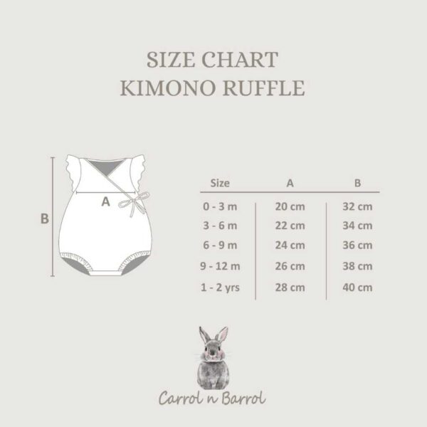 Carrol n Barrol Kimono Ruffle Jumper Cotton Almond Collections - Jumper Ruffle Bayi Katun - Gambar 9