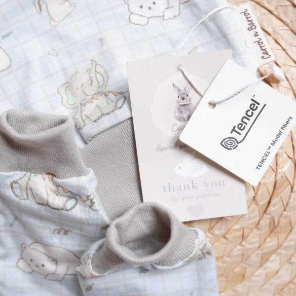 Carrol n Barrol X Mon n Harper New Born Set - Set Tangan Kaki Bayi Tencel - Topi Bayi Tencel - Gambar 5