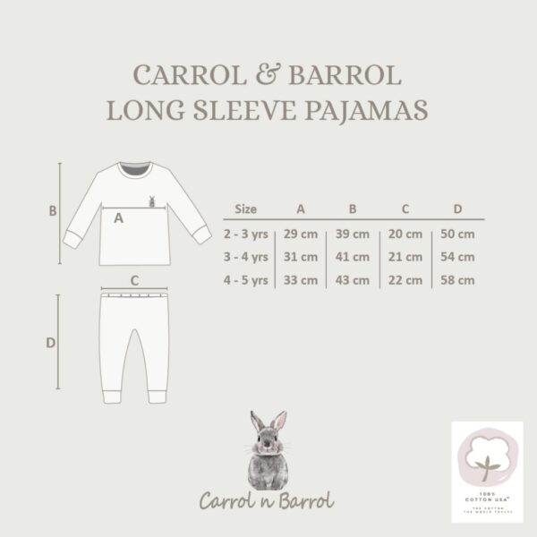 Carrol n Barrol Pajamas Set Almond Colors Collections - Piyama Anak Katun - Gambar 6