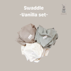Carrol n Barrol Swaddle Vanilla Colors Set- Bedong Set - Bedong Bayi Katun