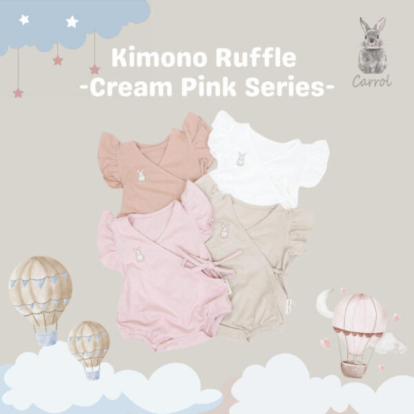 Carrol n Barrol Kimono Ruffle Jumper Cotton Almond Collections - Jumper Ruffle Bayi Katun