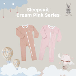 Carrol n Barrol Sleepsuit Plain Almond Colors Collections - Jumper Panjang Tutup Kaki - Sleepsuit Baby