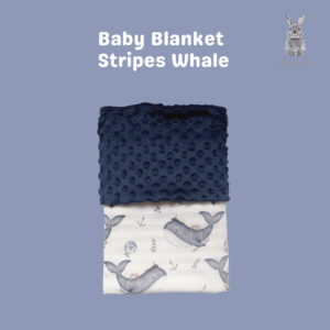 Carrol Baby Blanket Baby Stripes Whale - Selimut Bayi - Selimut Minky