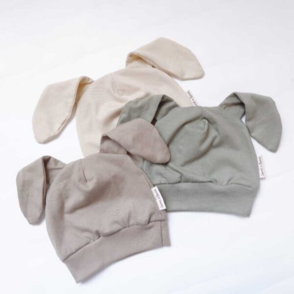 Carrol n Barrol Bunny Ears Hat Vanilla Colors - Topi Bayi Kuping Kelinci - Gambar 5