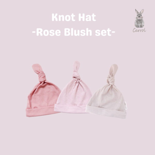 Carrol n Barrol Knot Hat Cotton Rose Blush Collections - Topi Bayi Knot Lucu