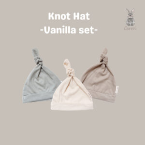Carrol n Barrol Knot Hat Cotton Vanilla Collections - Topi Bayi Knot Lucu