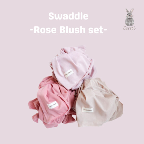 Carrol n Barrol Swaddle Rose Blush Colors Set- Bedong Set - New Colors