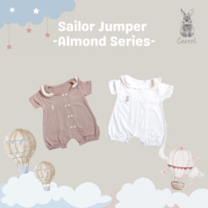 Carrol n Barrol Sailor Romper Almond Collections - Romper Sailor - Romper Bayi Katun