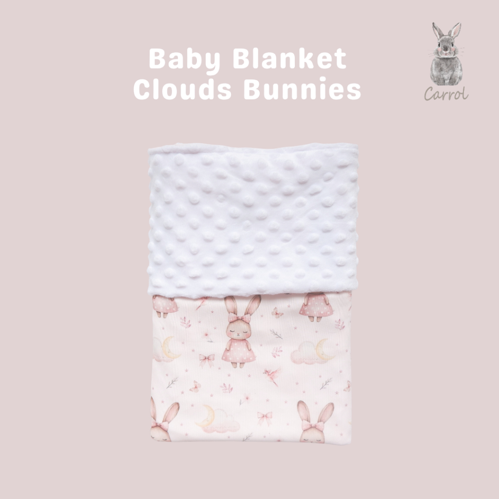 Carrol Baby Blanket Baby Cloud Bunnies - Selimut Bayi - Selimut Minky