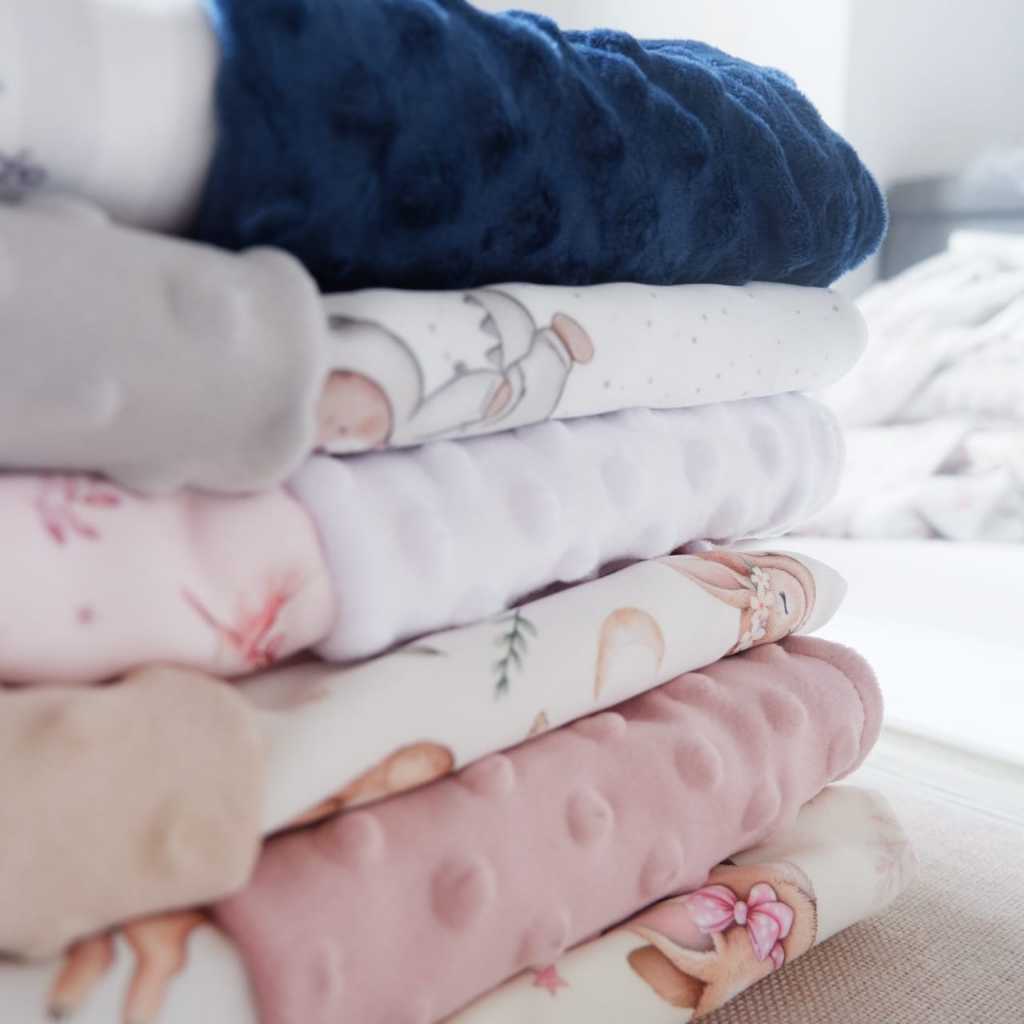 Carrol Baby Blanket Baby Bunnies With Peony - Selimut Bayi - Selimut Minky - Gambar 6