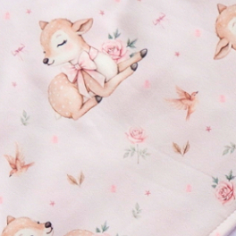 Carrol Baby Blanket Baby Deer Flowers - Selimut Bayi - Selimut Minky - Gambar 6