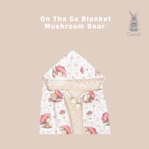 Carrol Baby On The Go Blanket Mushroom Bear - Selimut On The Go Bayi
