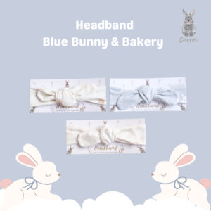 Carrol n Barrol Headband Blue Bunny n Bakery Collections - Bandana Bayi Motif - Bandana Pita Bunga