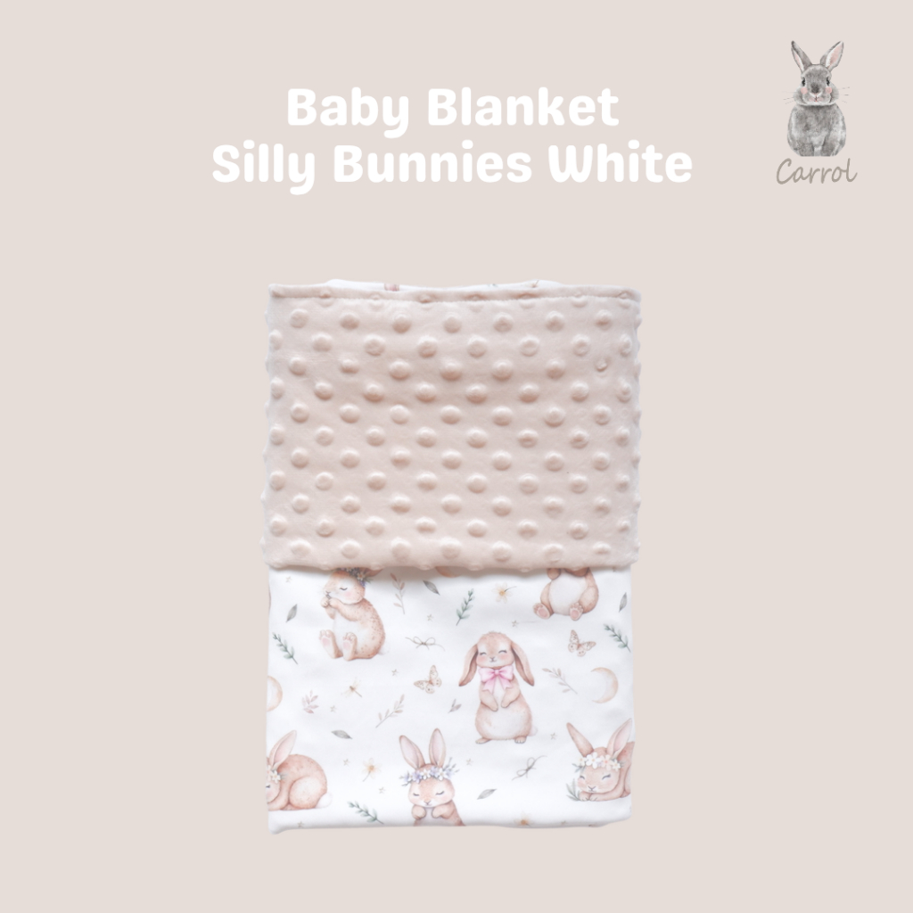 Carrol Baby Blanket Baby Silly Bunnies - Selimut Bayi - Selimut Minky - Gambar 3