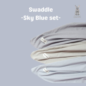 Carrol n Barrol Swaddle Baby Sky Blue Set Collections - Bedong Bayi Premium Katun New Colors