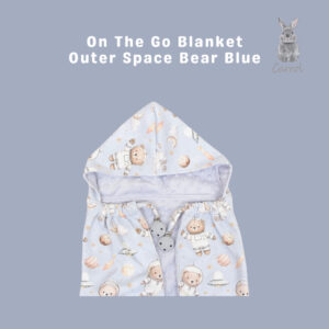 Carrol Baby On The Go Blanket Outer Space Bear Blue - Selimut On The Go Bayi