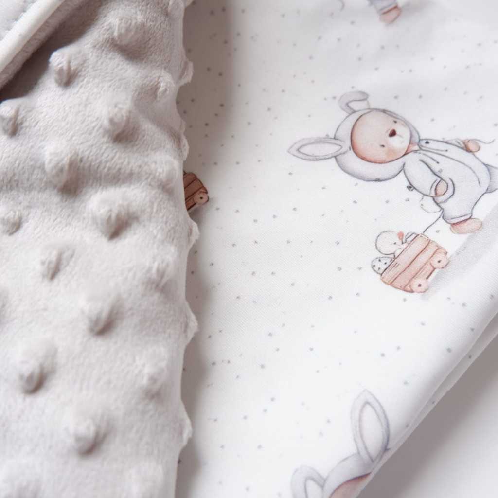 Carrol Baby Blanket Baby Bear Bunny With Basket - Selimut Bayi - Selimut Minky - Gambar 4