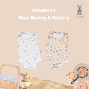 Carrol n Barrol Sleveless Jumper Blue Bunny n Bakery Collections - Jumper Kutung Bayi - Berbahan Katun - Tanktop Jumper Bayi