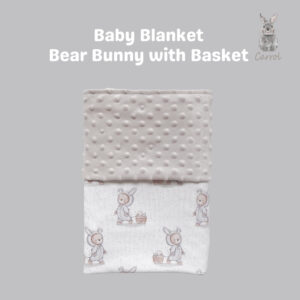 Carrol Baby Blanket Baby Bear Bunny With Basket - Selimut Bayi - Selimut Minky