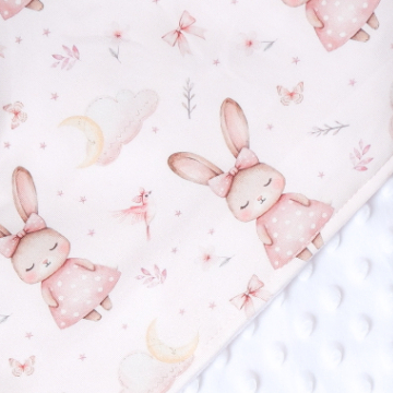 Carrol Baby Blanket Baby Cloud Bunnies - Selimut Bayi - Selimut Minky - Gambar 3