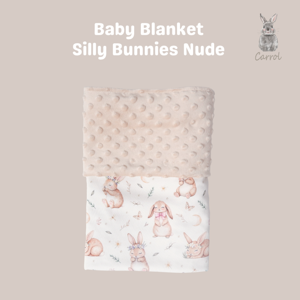 Carrol Baby Blanket Baby Silly Bunnies - Selimut Bayi - Selimut Minky - Gambar 2