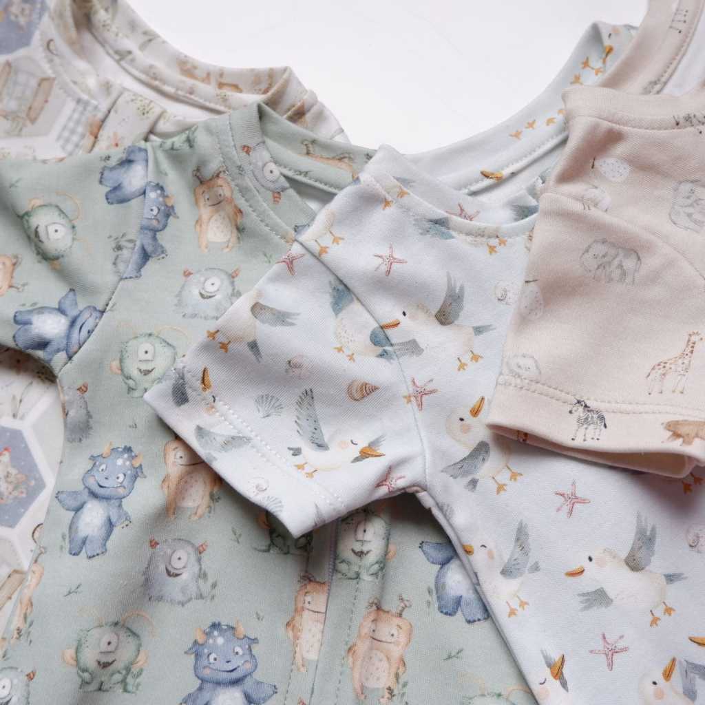 Carrol n Barrol Romper Zipper Blue Bunny n Bakery Collections - Romper Bayi Katun Lucu - Romper Motif Lucu - Gambar 6