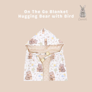Carrol Baby On The Go Blanket Hugging Bear With Bird - Selimut On The Go Bayi