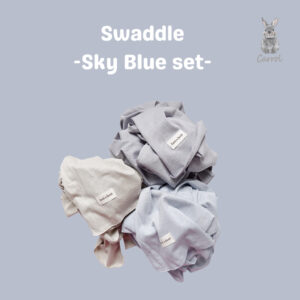 Carrol n Barrol Swaddle Sky Blue Colors Set- Bedong Set - New Colors