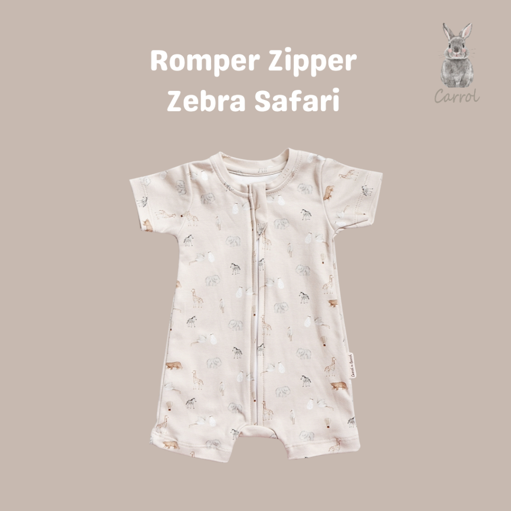 Carrol n Barrol Romper Zipper Blue Bunny n Bakery Collections - Romper Bayi Katun Lucu - Romper Motif Lucu - Gambar 2