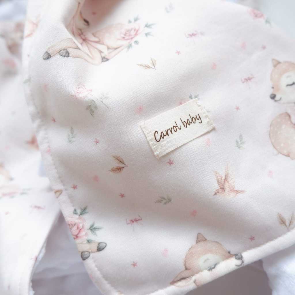 Carrol Baby Blanket Baby Deer Flowers - Selimut Bayi - Selimut Minky - Gambar 5