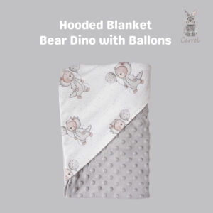 Carrol Baby Blanket Baby Bear Dino With Ballons - Selimut Bayi - Selimut Minky