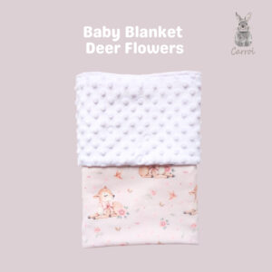 Carrol Baby Blanket Baby Deer Flowers - Selimut Bayi - Selimut Minky