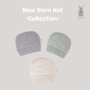 Carrol n Barrol New Born Hat Cotton Vanilla - Sky Blue Collections - Topi Bayi Polos Katun