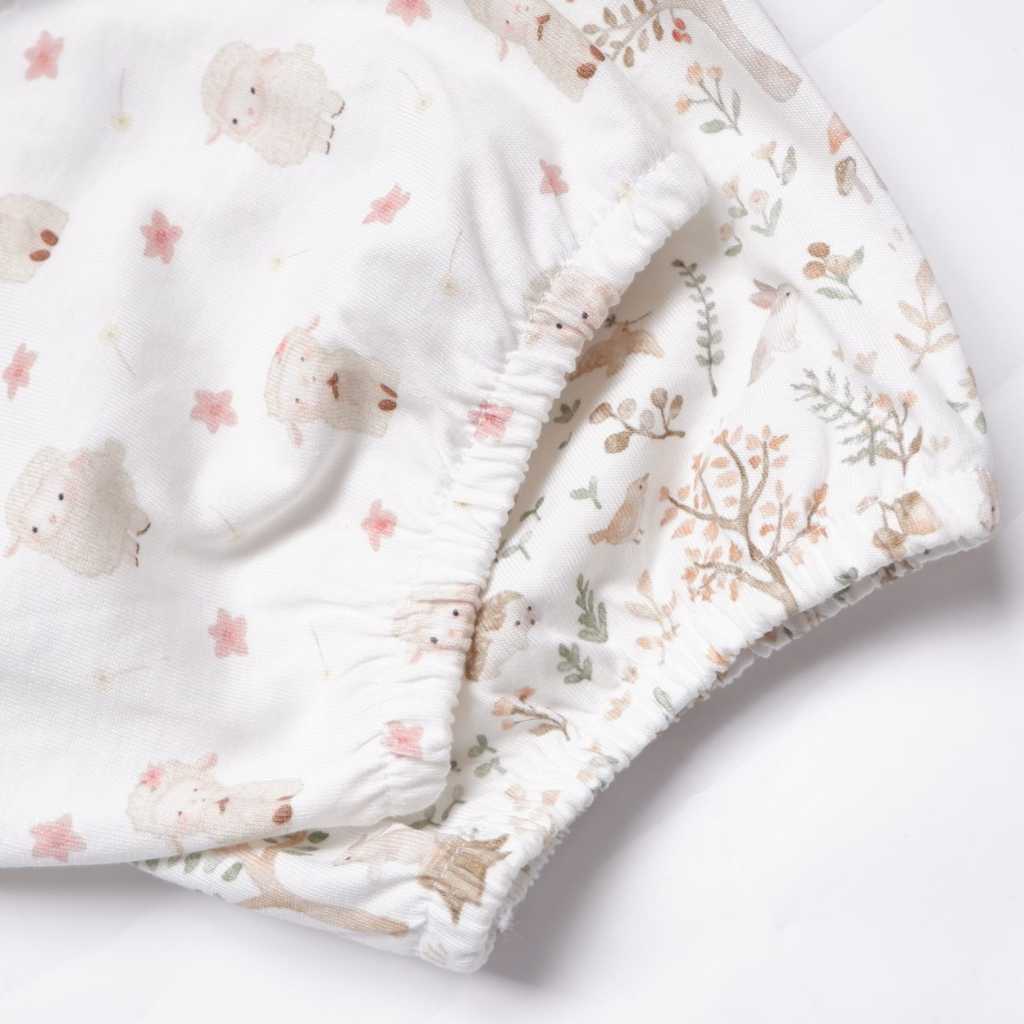 Carrol n Barrol Ruffle Set Daily Wear Bear n Friends Collections - Setelan Pendek Anak Ruffle Katun - Baju Set Anak Katun - Gambar 6