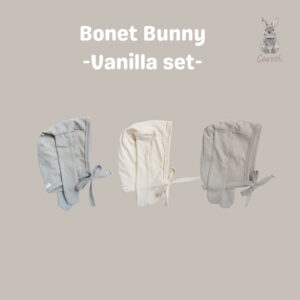 Carrol n Barrol Bonet Bunny Vanilla Colors - Topi Bunny Bayi Katun
