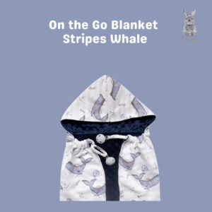 Carrol Baby On The Go Blanket Stripes Whale - Selimut On The Go Bayi