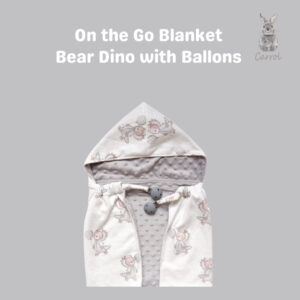Carrol Baby On The Go Blanket Bear Dino With Ballons - Selimut On The Go Bayi