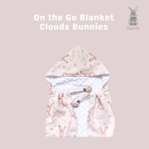 Carrol Baby On The Go Blanket Clouds Bunnies - Selimut On The Go Bayi